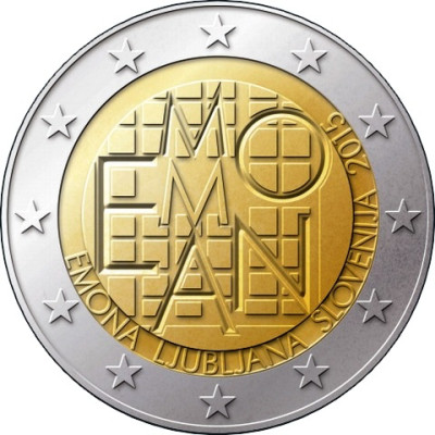 Монета 2 евро 2015 г. Словения "Эмон".